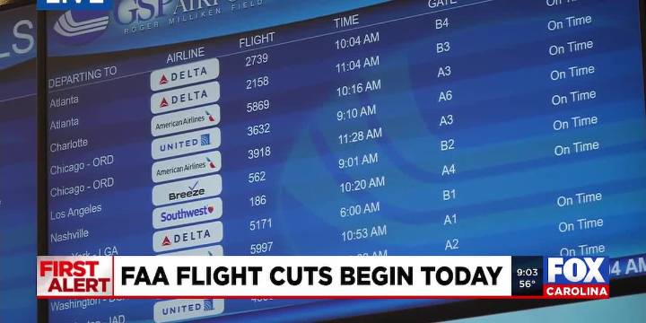 FAA flight cuts begin