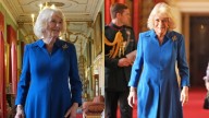 Queen Camilla Goes Blue With Symbolic Van Cleef & Arpels Brooch