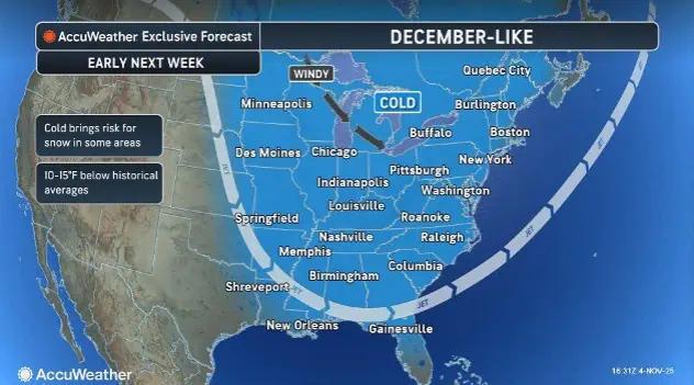 December Chill Arrives Early: Florida, Georgia, And Louisiana Among States To Feel The Chill