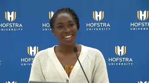 Hofstra University celebrates 21-year-old student Resa Nelson, the school's 1st Rhodes Scholar