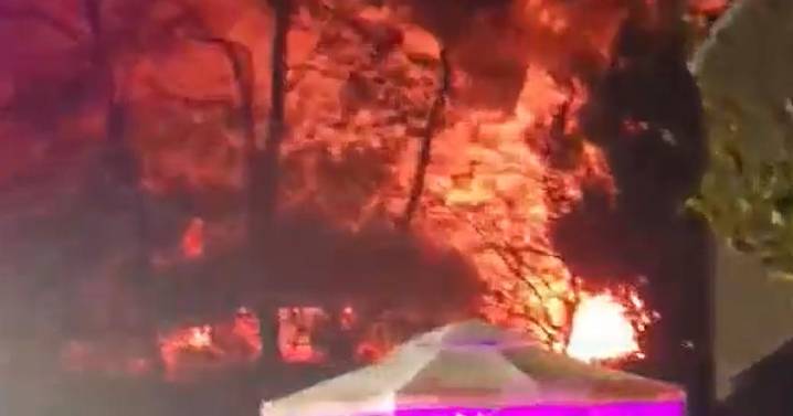 Footage shows huge shed fire on Nickstream Lane, Darlington