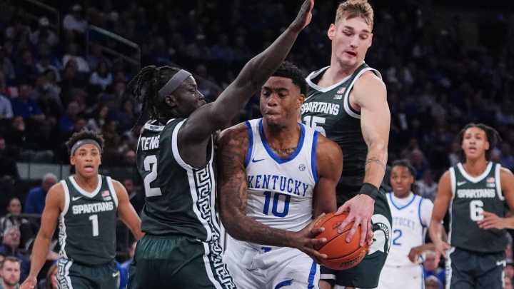 Spartans catch fire from 3, down Kentucky in Champions Classic