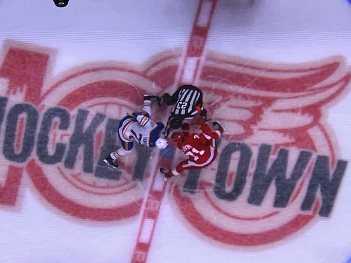 Red Wings squander three-goal lead and fall to Sabres in OT