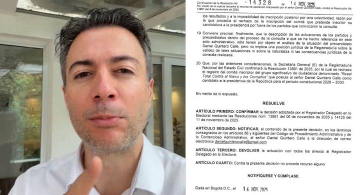 A Daniel Quintero se le prolonga el ´complique´ para ser candidato presidencial