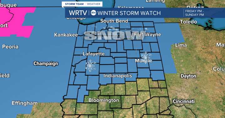 County-by-County: Snow forecast in Central Indiana