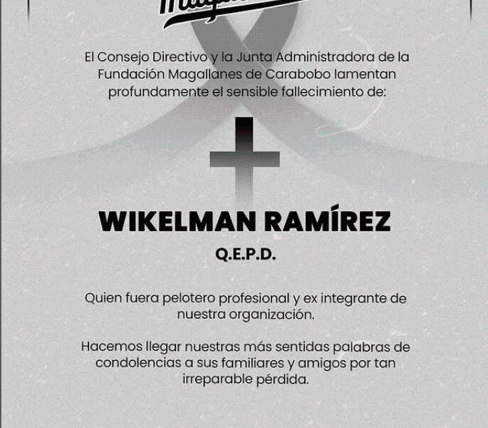 Magallanes y Leones del Caracas lamentan fallecimiento de Wikelman Ramírez