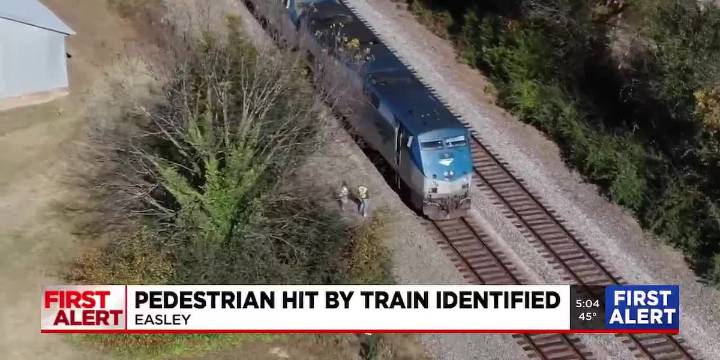Coroner identifies pedestrian hit, killed by Amtrak train in Easley