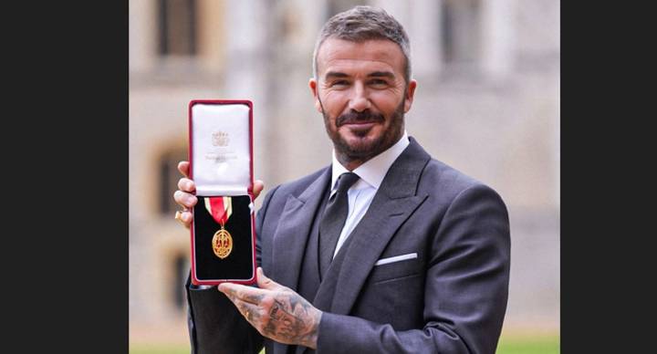 Sir David Beckham receives Knighthood at Windsor Castle ceremony