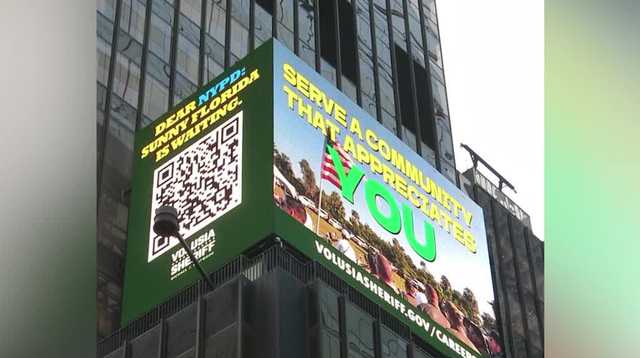 Volusia sheriff recruiting NYPD officers with billboard in Times Square