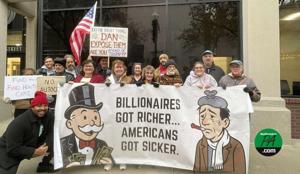 Activists take billionaires, lawmakers to task