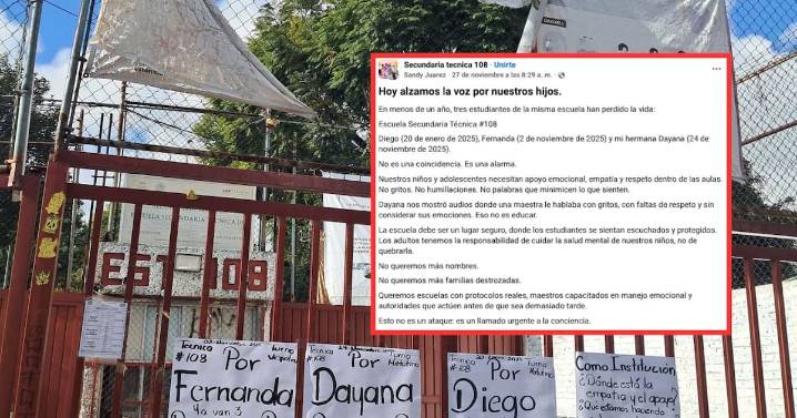 Crisis en Secundaria Técnica 108: Tres suicidios estudiantiles encienden alertas sobre maltrato escolar en Tláhuac