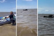 Quisieron cruzar el Río de la Plata en camioneta, quedaron varados y tuvieron que salir nadando