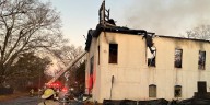 Abandoned church building burns in Edgewood