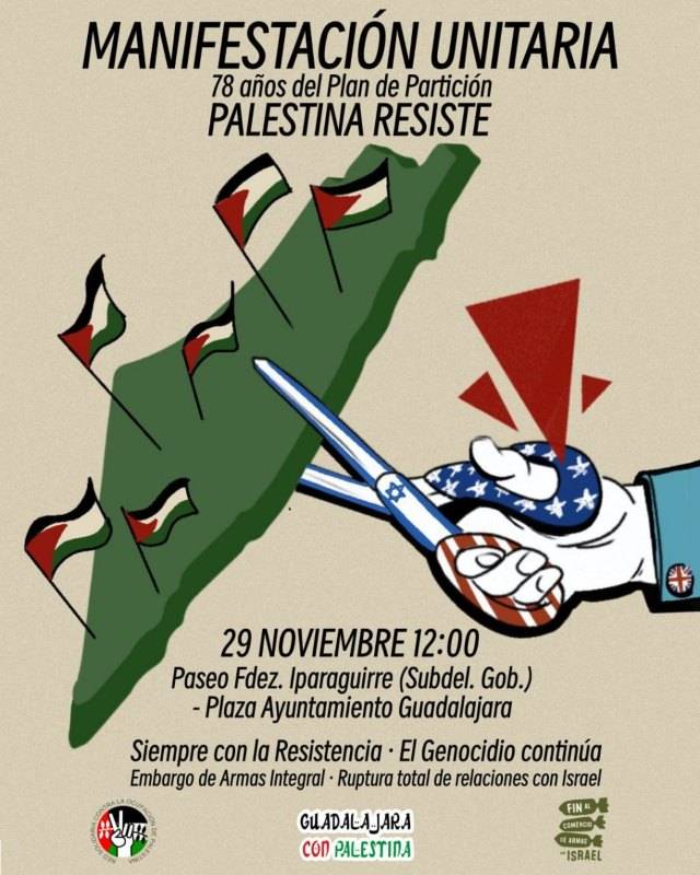 Manifestación en Guadalajara en apoyo al refugiado palestino Khaled Alghalban para sacar a su familia de Gaza