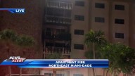 Crews battle 2-alarm fire at NE Miami-Dade apartment building; no injuries