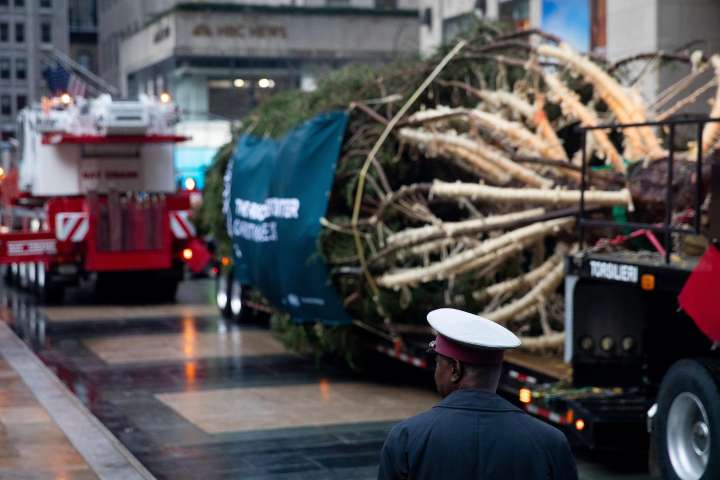 Llega al Rockefeller Center su famoso árbol de Navidad