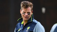Steven Smith bats with 'eye blacks' ahead of pink