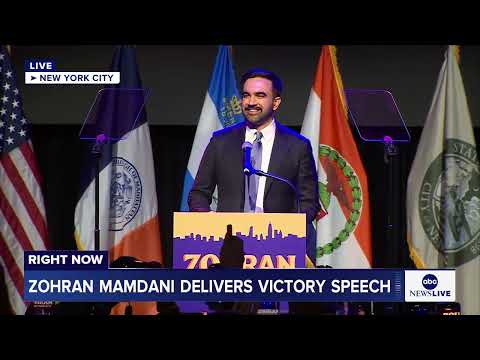 Zohran Mamdani delivers victory speech