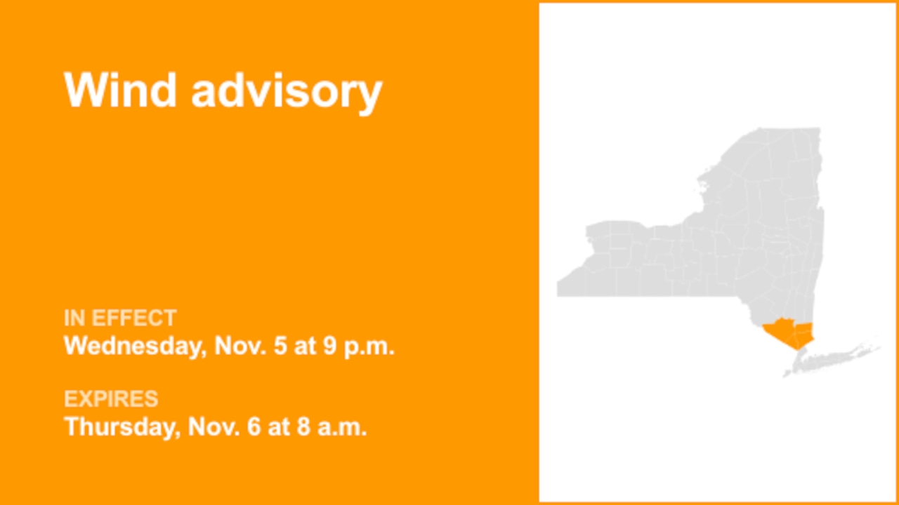 NY weather: Wind advisory issued for part of New York until Thursday morning