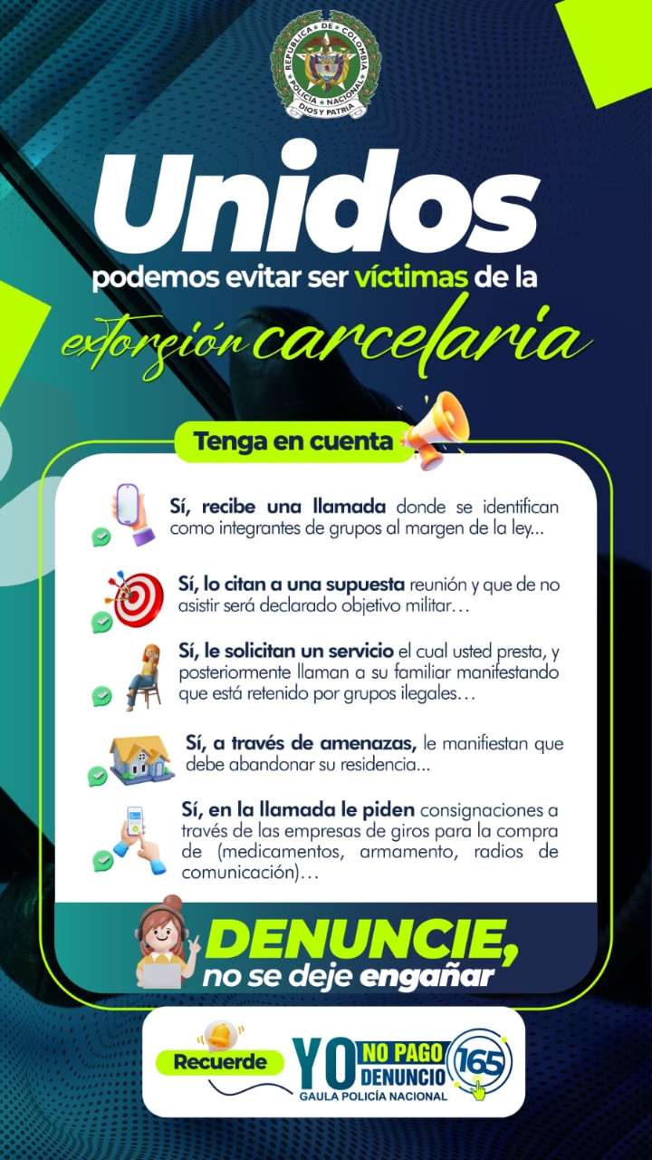 GAULA alerta por extorsiones mediante suplantación de grupos armados