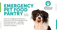 'No judgement and no cost': Animal Foundation to host emergency pet food pantry