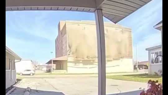 Watch: Building facade suddenly collapses in Fort Dodge, Iowa