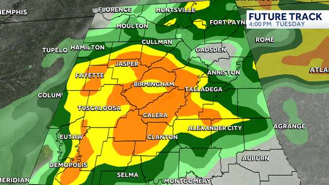 Alabama forecast: Rain and storms move through Alabama Tuesday