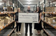 Canfield PR firm marks 20th year with food distribution center donation
