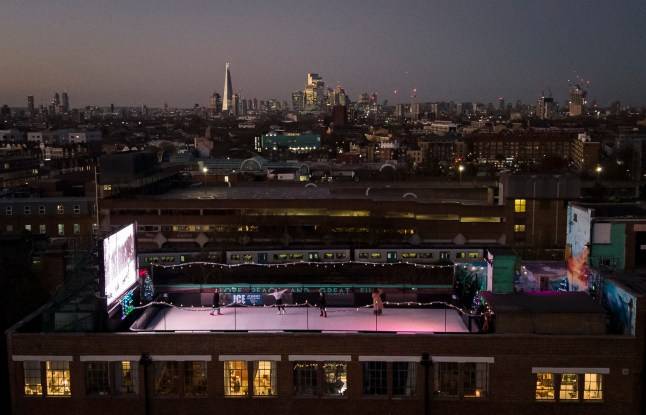 Londoners left cold by rooftop ice skating rink with no ice