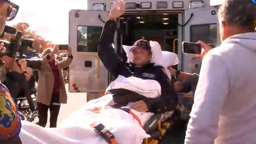 Nassau County police officer Michael Hyland leaves Stony Brook Hospital ICU after crash during funeral procession