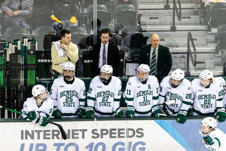 Former UND forward Jackson Keane now behind the bench at Bemidji State