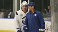 Assistant coach Dan Hinote brings big energy to the Lightning bench