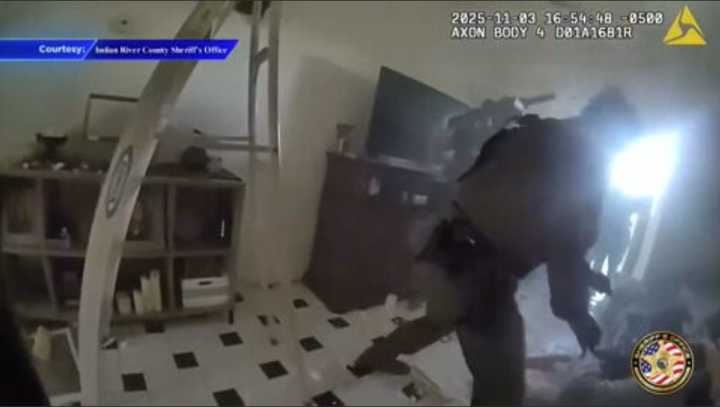 Man arrested after falling from ceiling hideout in Florida home