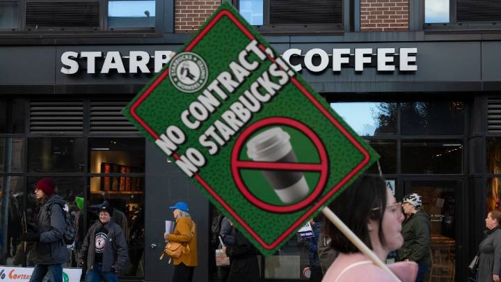 Empleados de Starbucks inician huelga en Red Cup Day en EEUU