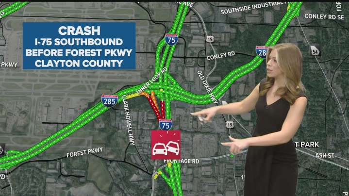 Traffic Alert: Lanes back open on I-75 SB  in Clayton Co. after 2 tractor