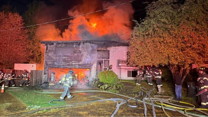 Early-morning fire blazes through Kent home, occupants safe