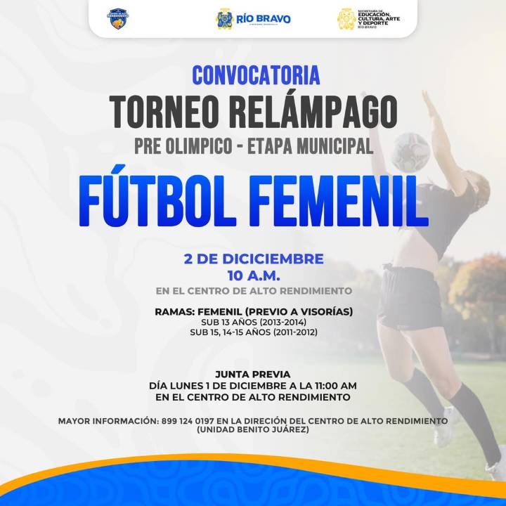 Atención futbolistas de Río Bravo