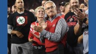 Lt. Gov. Jim Tressel puts his iconic red sweater-vest on the line ahead of Michigan showdown