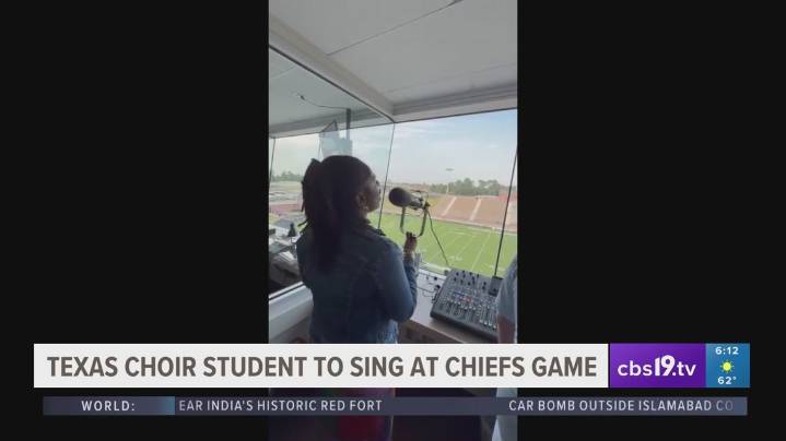 Texas College choir student to sing at Kansas City Chiefs game