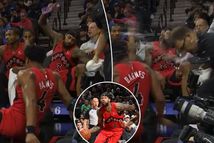 Brandon Ingram throws water bottle, hits Raptors staffer in ugly scene