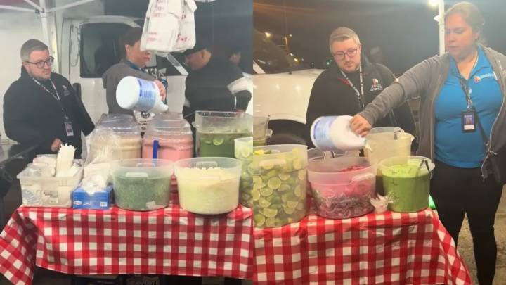 Inspectora vació una botella de cloro sobre el puesto de comidas de un migrante en los EE. UU.