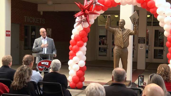 Forever on the Hill: Travis Hudson statue unveiled outside of Diddle Arena