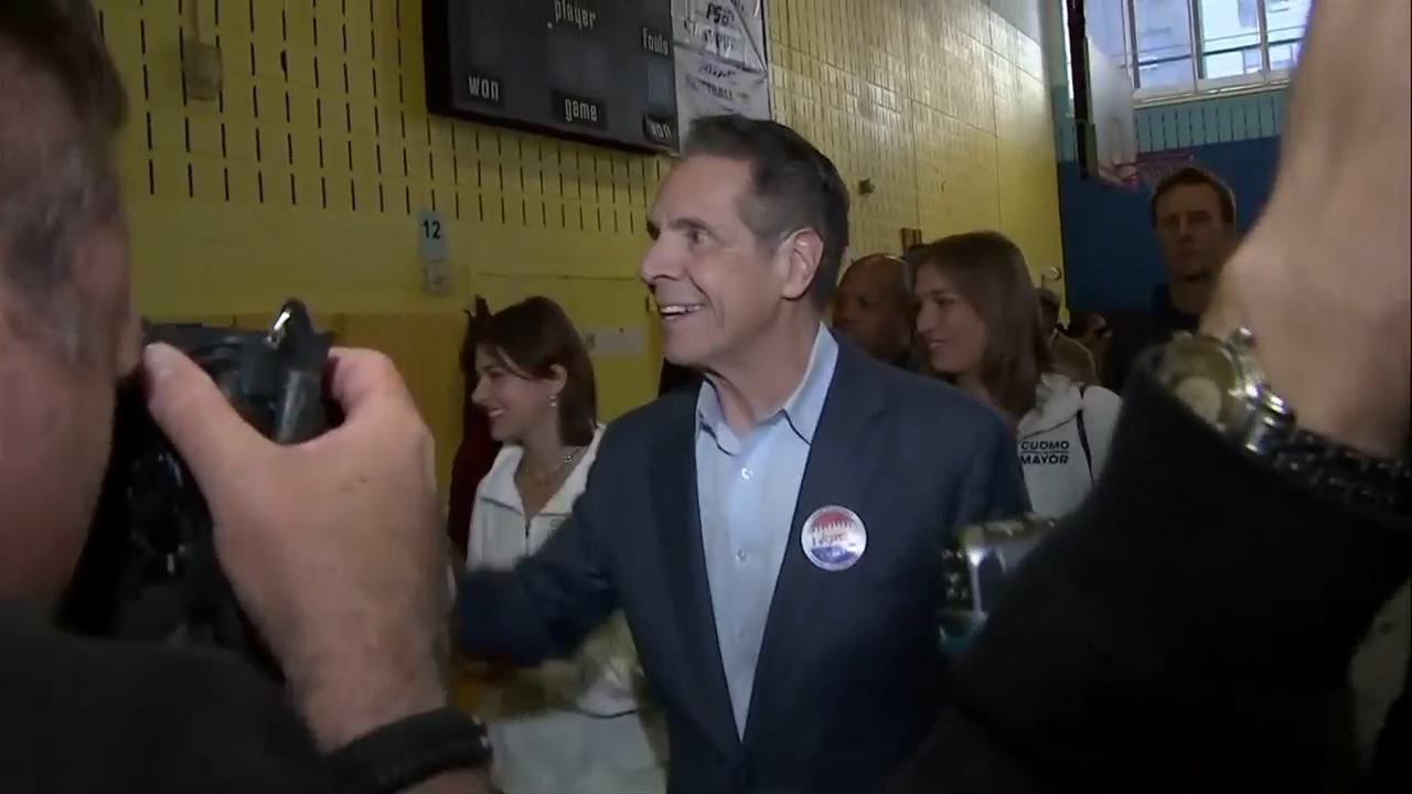 Andrew Cuomo votes in hotly contested New York mayoral race