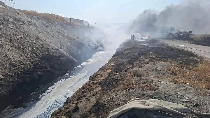Provocan incendio por mal manejo de residuos peligroso en Celaya