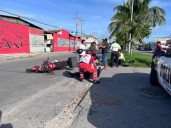 Accidente entre motociclistas deja dos lesionados en Chetumal