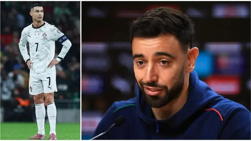 "Cristiano sabe que cometió un error": Bruno Fernandes apuntó a Ronaldo por su expulsión en las Eliminatorias
