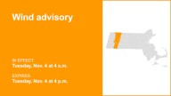 Wind advisory for 3 Massachusetts counties until early Tuesday evening