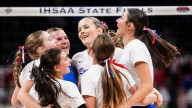 Fort Wayne Bishop Dwenger vs Roncalli in IHSAA girls volleyball state championship