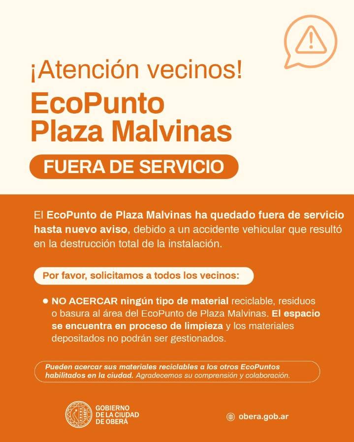 Fuera de servicio hasta nuevo aviso: el EcoPunto de Plaza Malvinas sufrió destrucción total