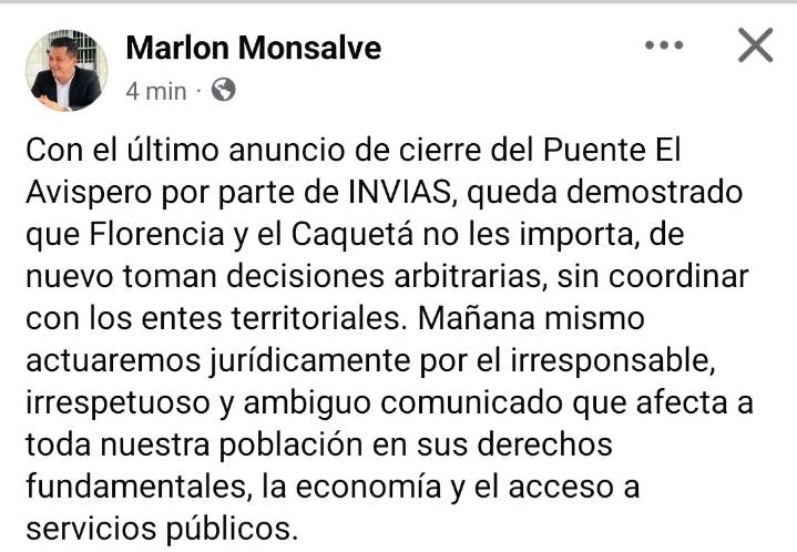 #Atención Se empiezan a conocer reacciones sobre nuevo cierre en El Avispero